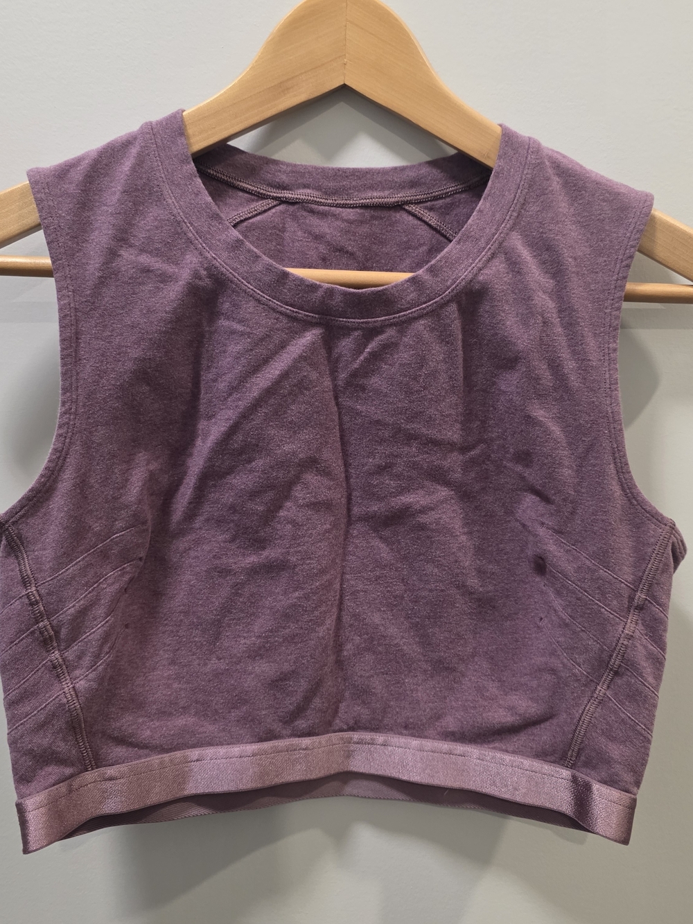 Lululemon Purple Heathered Cropped Sleeveless Athletic Top